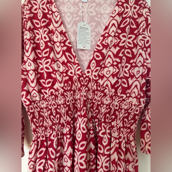 Red and White Floral Maxi Dress Size XL NWT - Picture 2 of 8